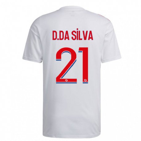 Kandiny Niño Camiseta Damien Da Silva #21 Blanco Azul Rojo 1ª Equipación 2022/23 La Camisa Chile
