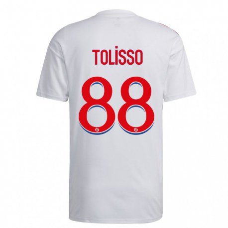 Kandiny Niño Camiseta Corentin Tolisso #88 Blanco Azul Rojo 1ª Equipación 2022/23 La Camisa Chile