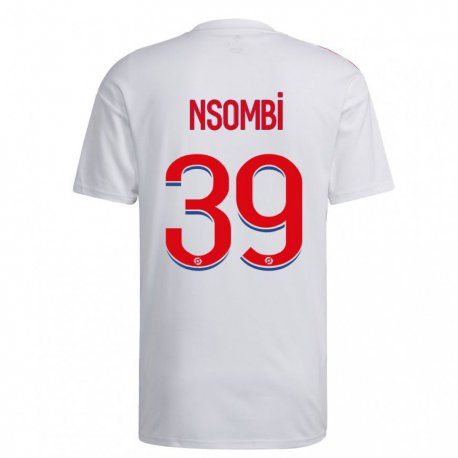 Kandiny Niño Camiseta Gael Nsombi #39 Blanco Azul Rojo 1ª Equipación 2022/23 La Camisa Chile