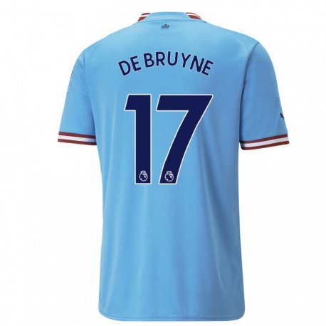Kandiny Niño Camiseta Kevin De Bruyne #17 Azul Rojo 1ª Equipación 2022/23 La Camisa Chile