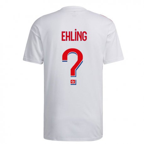 Kandiny Niño Camiseta Thibaut Ehling #0 Blanco Azul Rojo 1ª Equipación 2022/23 La Camisa Chile