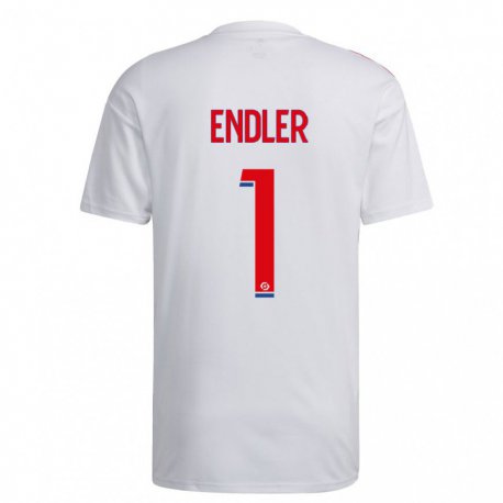 Kandiny Niño Camiseta Christiane Endler #1 Blanco Azul Rojo 1ª Equipación 2022/23 La Camisa Chile