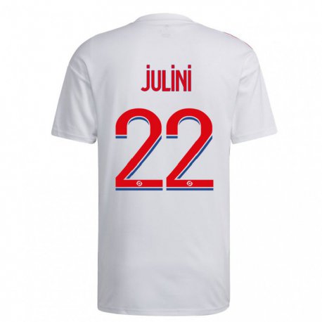Kandiny Niño Camiseta Sally Julini #22 Blanco Azul Rojo 1ª Equipación 2022/23 La Camisa Chile