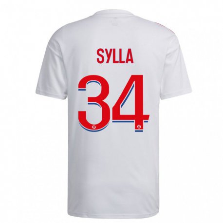Kandiny Niño Camiseta Kysha Sylla #34 Blanco Azul Rojo 1ª Equipación 2022/23 La Camisa Chile