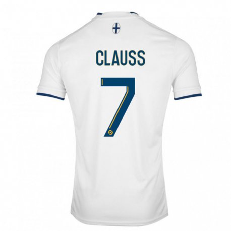 Kandiny Niño Camiseta Jonathan Clauss #7 Zafiro Blanco 1ª Equipación 2022/23 La Camisa Chile