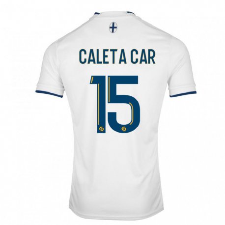 Kandiny Niño Camiseta Duje Caleta-Car #15 Zafiro Blanco 1ª Equipación 2022/23 La Camisa Chile