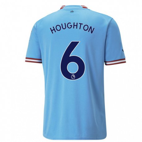 Kandiny Niño Camiseta Steph Houghton #6 Azul Rojo 1ª Equipación 2022/23 La Camisa Chile