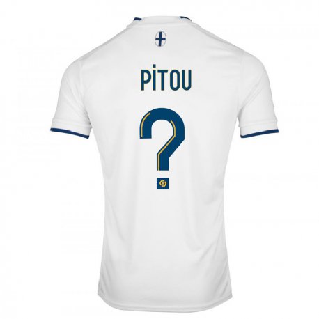 Kandiny Niño Camiseta Jonathan Pitou #0 Zafiro Blanco 1ª Equipación 2022/23 La Camisa Chile