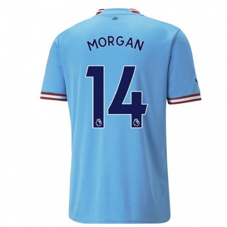 Kandiny Niño Camiseta Esme Morgan #14 Azul Rojo 1ª Equipación 2022/23 La Camisa Chile