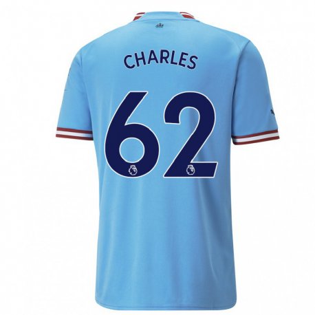 Kandiny Niño Camiseta Shea Charles #62 Azul Rojo 1ª Equipación 2022/23 La Camisa Chile