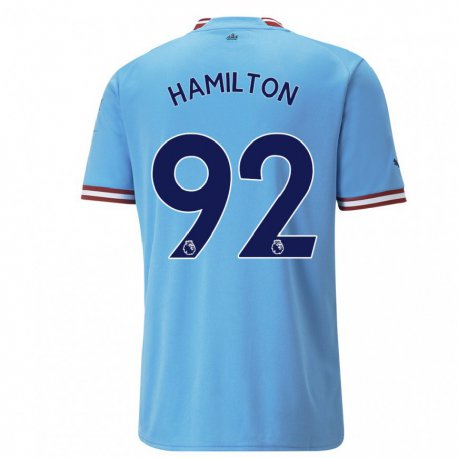 Kandiny Niño Camiseta Micah Hamilton #92 Azul Rojo 1ª Equipación 2022/23 La Camisa Chile