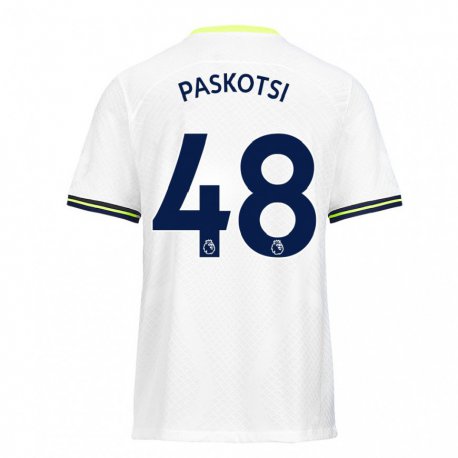 Kandiny Niño Camiseta Maksim Paskotsi #48 Blanco Verde 1ª Equipación 2022/23 La Camisa Chile
