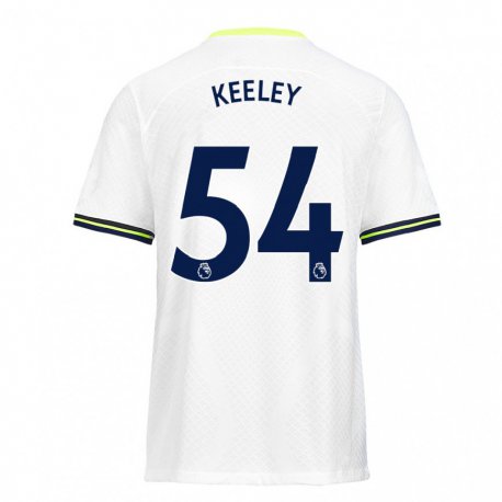 Kandiny Niño Camiseta Josh Keeley #54 Blanco Verde 1ª Equipación 2022/23 La Camisa Chile