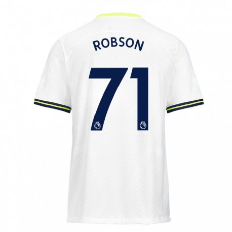 Kandiny Niño Camiseta Max Robson #71 Blanco Verde 1ª Equipación 2022/23 La Camisa Chile