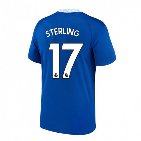 Kandiny Niño Camiseta Raheem Sterling #17 Azul Oscuro 1ª Equipación 2022/23 La Camisa Chile