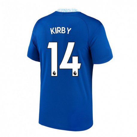 Kandiny Niño Camiseta Fran Kirby #14 Azul Oscuro 1ª Equipación 2022/23 La Camisa Chile