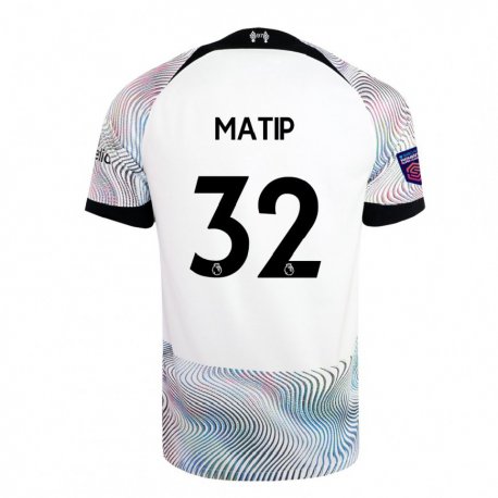 Kandiny Niño Camiseta Joel Matip #32 Blanco Colorido 2ª Equipación 2022/23 La Camisa Chile