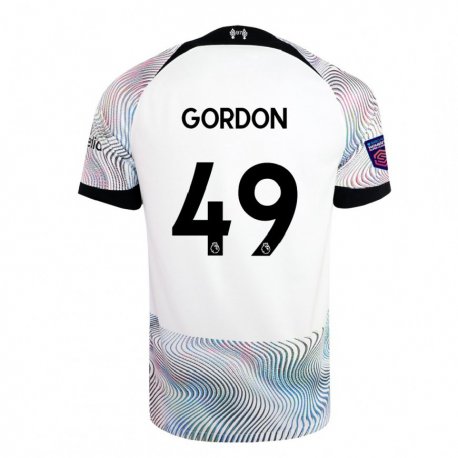 Kandiny Niño Camiseta Kaide Gordon #49 Blanco Colorido 2ª Equipación 2022/23 La Camisa Chile