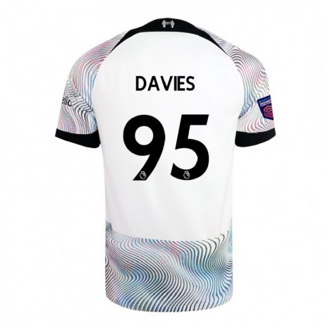Kandiny Niño Camiseta Harvey Davies #95 Blanco Colorido 2ª Equipación 2022/23 La Camisa Chile