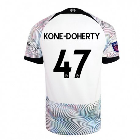Kandiny Niño Camiseta Trent Kone-doherty #47 Blanco Colorido 2ª Equipación 2022/23 La Camisa Chile