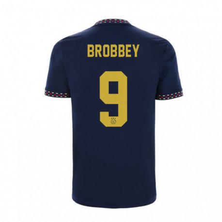 Kandiny Niño Camiseta Brian Brobbey #9 Azul Oscuro 2ª Equipación 2022/23 La Camisa Chile