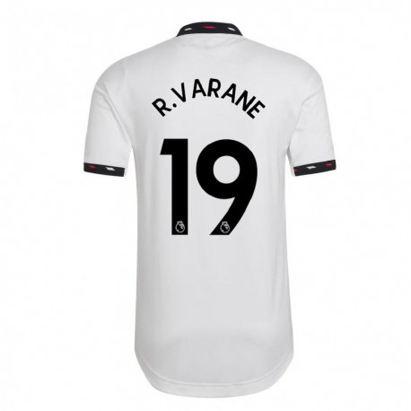 Kandiny Niño Camiseta Raphael Varane #19 Blanco 2ª Equipación 2022/23 La Camisa Chile