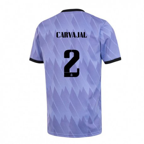 Kandiny Niño Camiseta Daniel Carvajal #2 Púrpura Negro 2ª Equipación 2022/23 La Camisa Chile