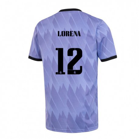 Kandiny Niño Camiseta Lorena Navarro #12 Púrpura Negro 2ª Equipación 2022/23 La Camisa Chile
