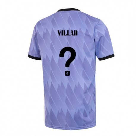 Kandiny Niño Camiseta Javi Villar #0 Púrpura Negro 2ª Equipación 2022/23 La Camisa Chile