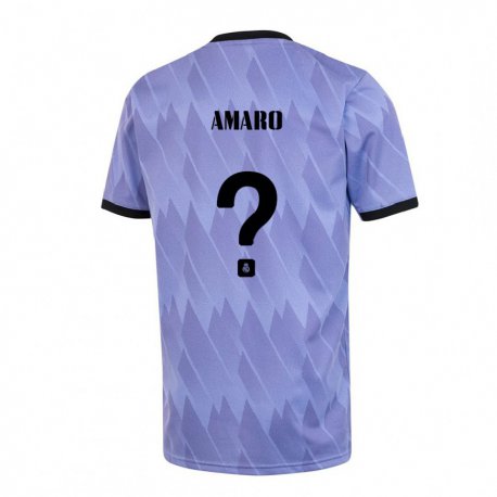 Kandiny Niño Camiseta Jaime Amaro #0 Púrpura Negro 2ª Equipación 2022/23 La Camisa Chile