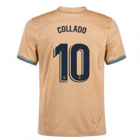 Kandiny Niño Camiseta Alex Collado #10 Oro 2ª Equipación 2022/23 La Camisa Chile