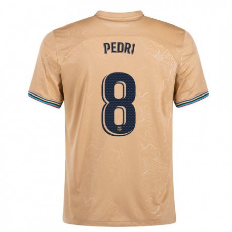 Kandiny Niño Camiseta Pedri #8 Oro 2ª Equipación 2022/23 La Camisa Chile