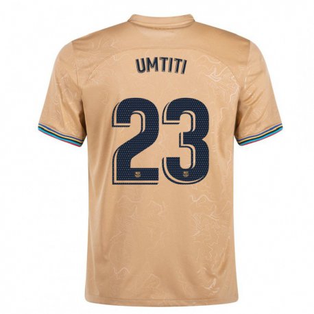 Kandiny Niño Camiseta Samuel Umtiti #23 Oro 2ª Equipación 2022/23 La Camisa Chile