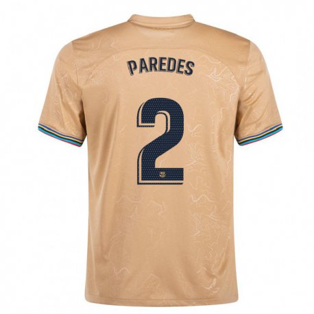 Kandiny Niño Camiseta Irene Paredes #2 Oro 2ª Equipación 2022/23 La Camisa Chile