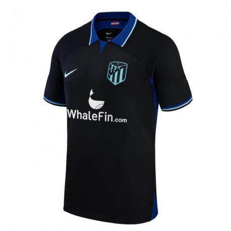 Kandiny Niño Camiseta Adrian Cova #0 Negro Blanco Azul 2ª Equipación 2022/23 La Camisa Chile