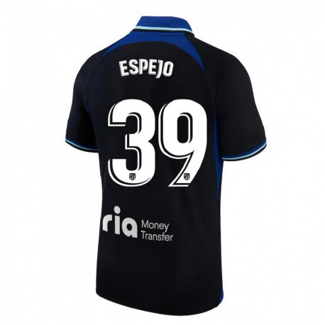 Kandiny Niño Camiseta Diego Espejo #39 Negro Blanco Azul 2ª Equipación 2022/23 La Camisa Chile