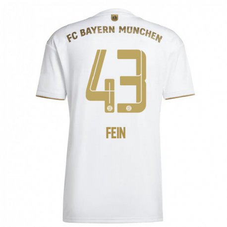 Kandiny Niño Camiseta Adrian Fein #43 Oro Blanco 2ª Equipación 2022/23 La Camisa Chile