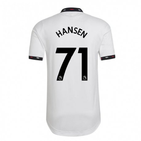 Kandiny Niño Camiseta Isak Hansen-aaroen #71 Blanco 2ª Equipación 2022/23 La Camisa Chile