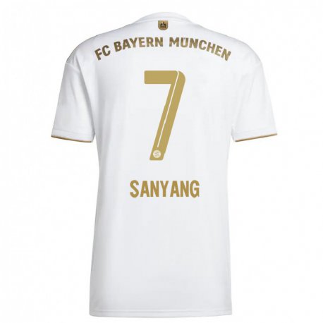 Kandiny Niño Camiseta Mamin Sanyang #7 Oro Blanco 2ª Equipación 2022/23 La Camisa Chile