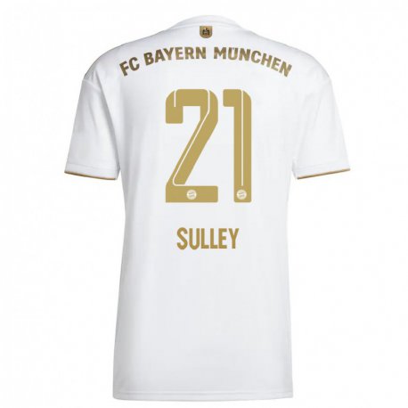 Kandiny Niño Camiseta Williams Baffour Sulley #21 Oro Blanco 2ª Equipación 2022/23 La Camisa Chile