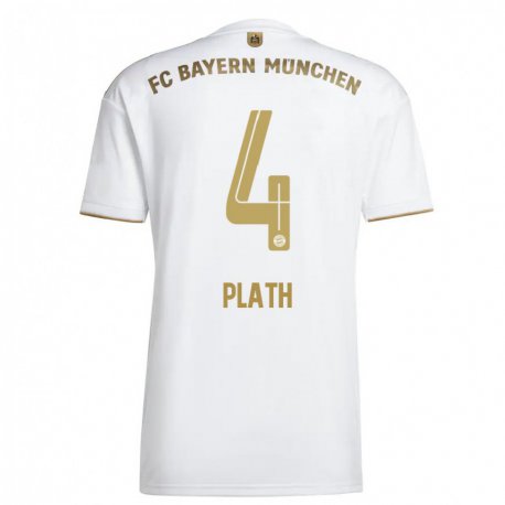Kandiny Niño Camiseta Max Plath #4 Oro Blanco 2ª Equipación 2022/23 La Camisa Chile