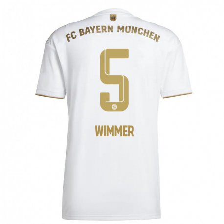 Kandiny Niño Camiseta Benedikt Wimmer #5 Oro Blanco 2ª Equipación 2022/23 La Camisa Chile