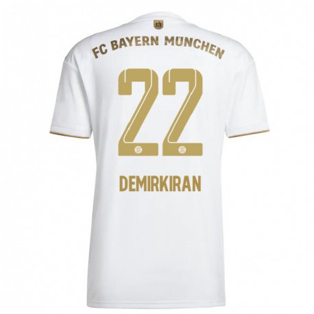 Kandiny Niño Camiseta Ediz Demirkiran #22 Oro Blanco 2ª Equipación 2022/23 La Camisa Chile