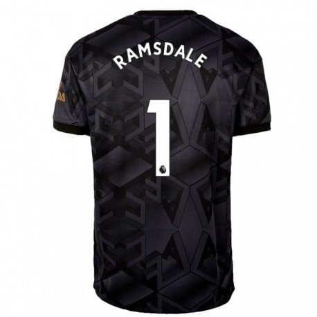 Kandiny Niño Camiseta Aaron Ramsdale #1 Gris Oscuro 2ª Equipación 2022/23 La Camisa Chile