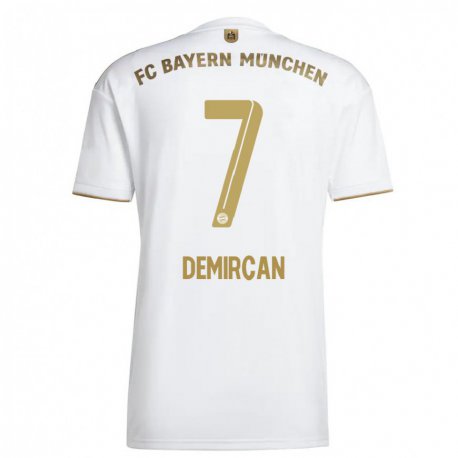 Kandiny Niño Camiseta Emirhan Demircan #7 Oro Blanco 2ª Equipación 2022/23 La Camisa Chile