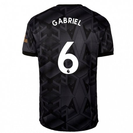 Kandiny Niño Camiseta Gabriel Magalhaes #6 Gris Oscuro 2ª Equipación 2022/23 La Camisa Chile