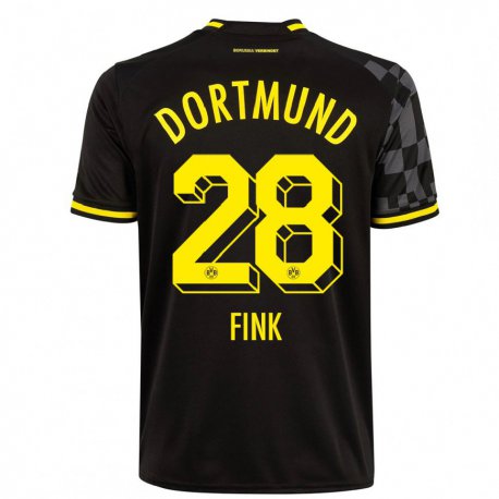 Kandiny Niño Camiseta Bradley Fink #28 Negro 2ª Equipación 2022/23 La Camisa Chile