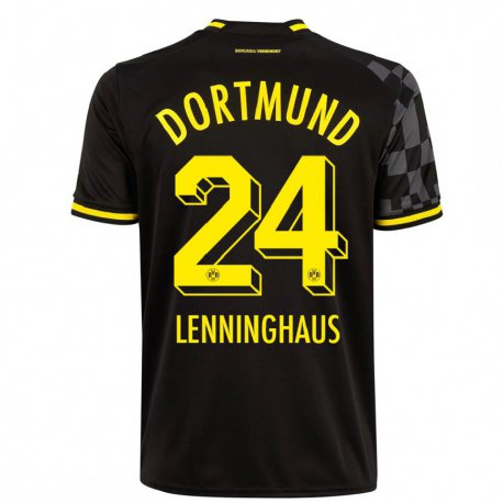Kandiny Niño Camiseta Mika Lenninghaus #24 Negro 2ª Equipación 2022/23 La Camisa Chile