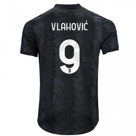 Kandiny Niño Camiseta Dusan Vlahovic #9 Negro Oscuro 2ª Equipación 2022/23 La Camisa Chile