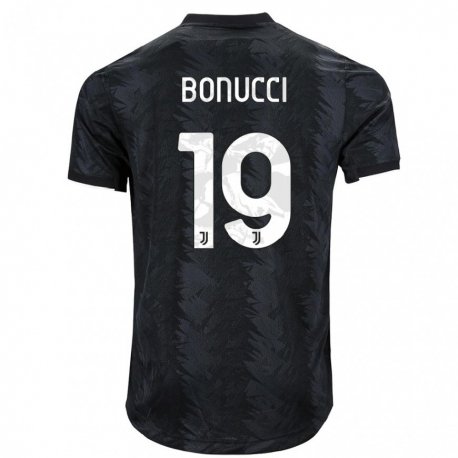 Kandiny Niño Camiseta Leonardo Bonucci #19 Negro Oscuro 2ª Equipación 2022/23 La Camisa Chile